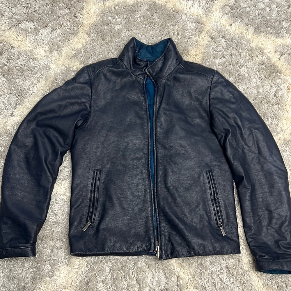 Double face Italian made 100% deer skin ! Navy blue . Fit size S and M